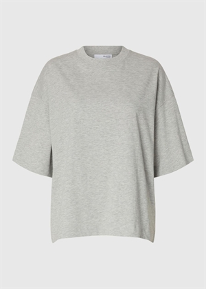 Essential ss boxy tee Light Grey Melange Selected Femme 